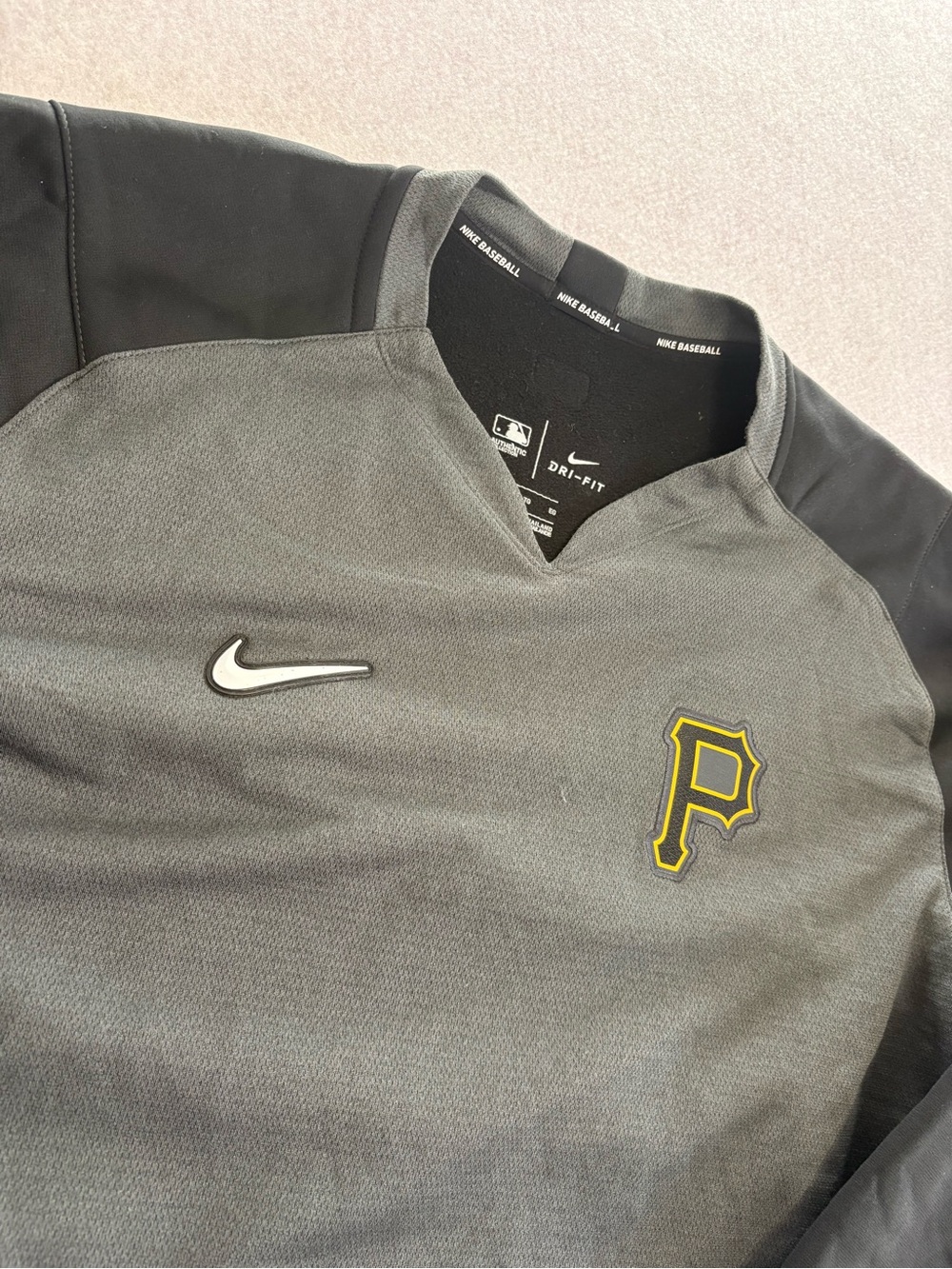 Nike Gray and Black Pittsburgh Pirates Dri-FIT Pullover